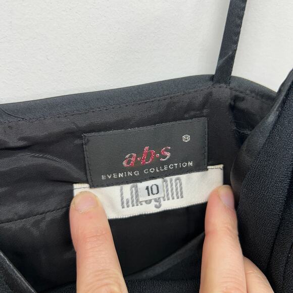 Vintage Y2K 2000s ABS Black Neutral Minimalist Bow Sleeveless Mini Dress 10 - Picture 6 of 6